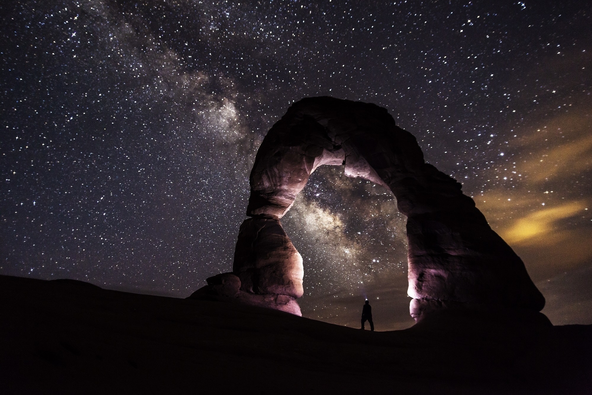 Starry sky over an ocean.